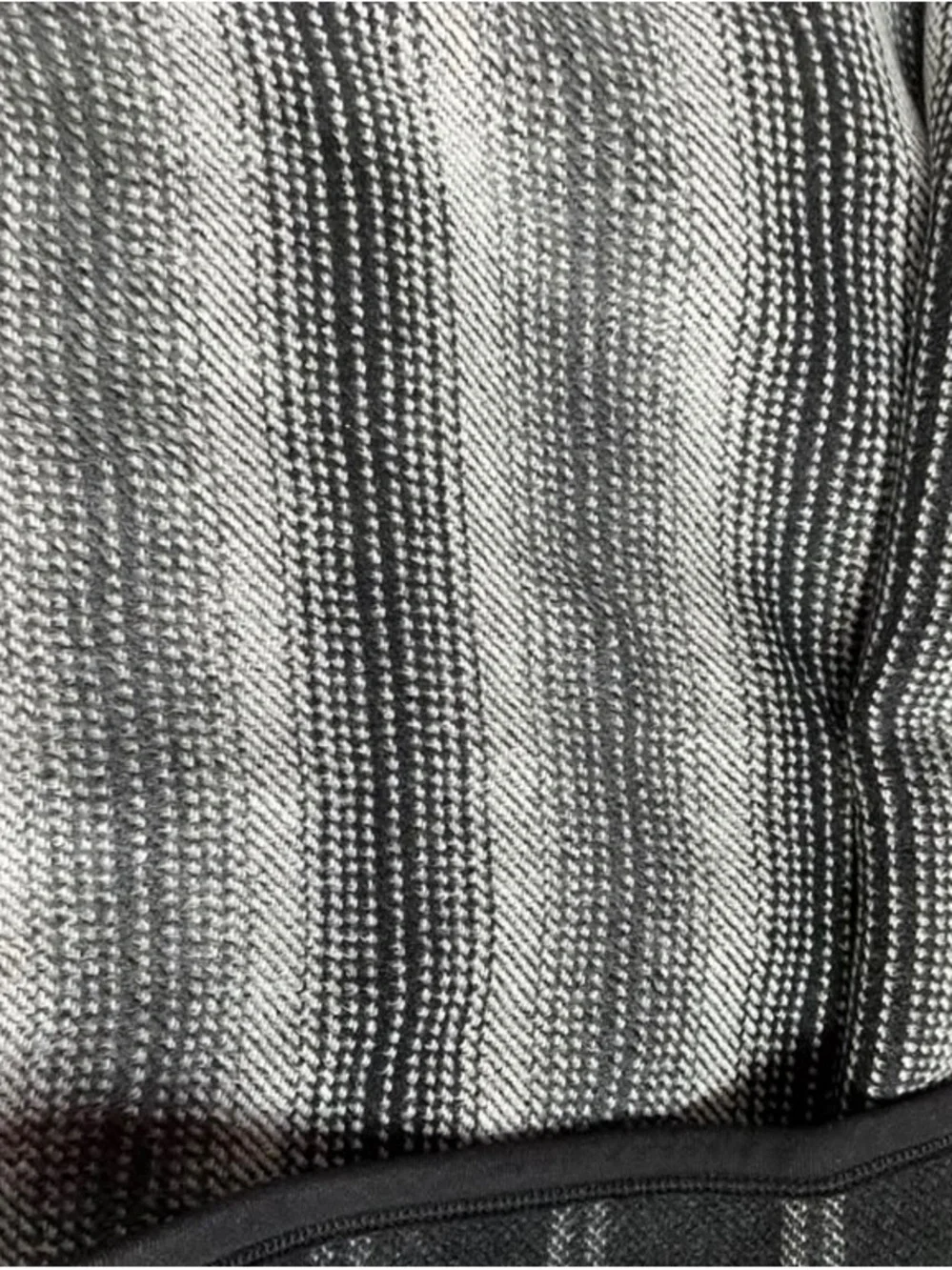 IBENA Gray Plaid Reversible Blanket with Black Trim